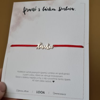 Ručně psané slovo LÁSKA- poslední příležitost, stříbro