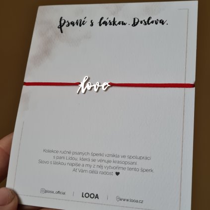 Ručně psané slovo LOVE- poslední příležitost, stříbro