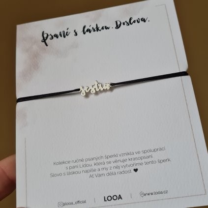 Ručně psané slovo SESTRA- poslední příležitost, stříbro