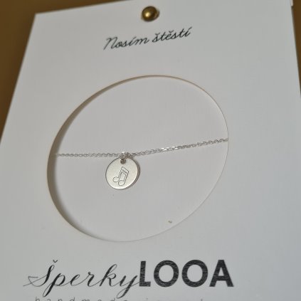 Medailon nota na řetízku- poslední příležitost, stříbro
