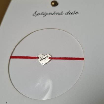 Srdíčko nápis Dcera, náramek- poslední příležitost, stříbro