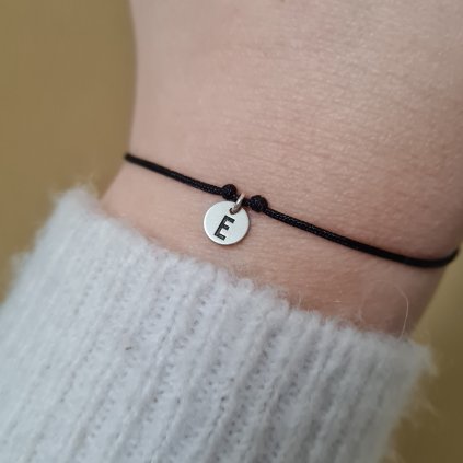 Náramek s písmenem E- poslední příležitost, stříbro