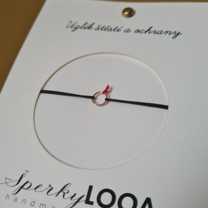 Kroužek karma mini, náramek- poslední příležitost, pozlacené stříbro růžovým zlatem