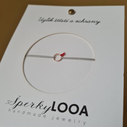 Kroužek karma mini, náramek- poslední příležitost, pozlacené stříbro růžovým zlatem