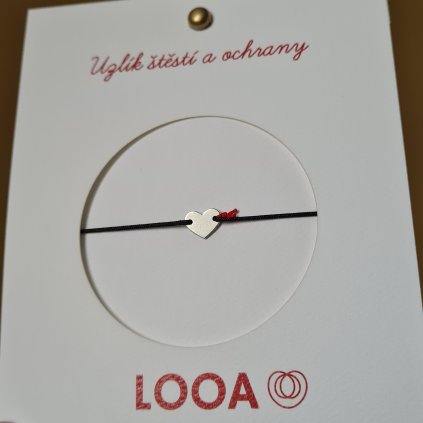 Srdíčko uzlík štěstí, střední- poslední příležitost, stříbro