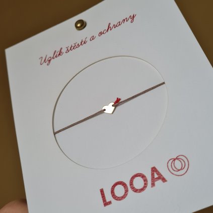 Náramek se srdíčkem- poslední příležitost, žluté zlato