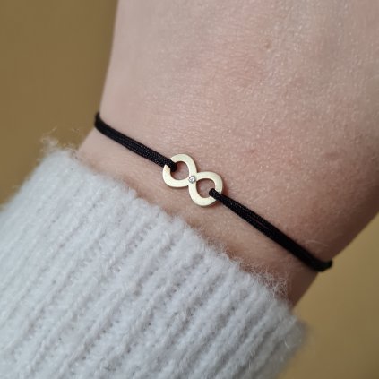 Nekonečno s diamantem, náramek- poslední příležitost, růžové zlato