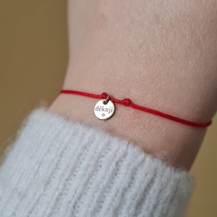 Medailon děkuji s diamantem, náramek- poslední příležitost, bílé zlato