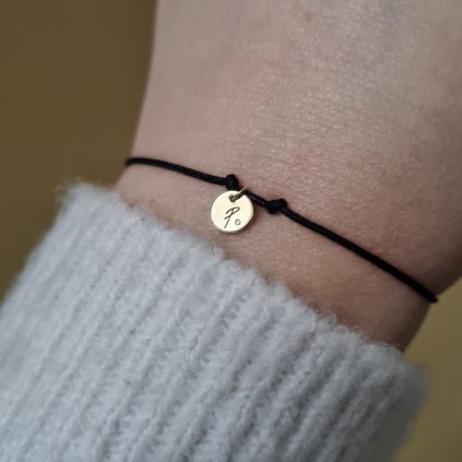 Medailon písmeno P s diamantem, náramek- poslední příležitost, žluté zlato