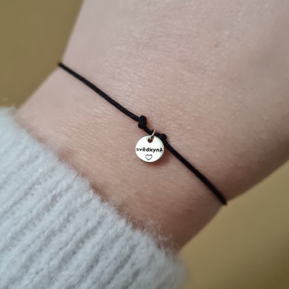 Náramek s medailonem SVĚDKYNĚ- poslední příležitost, žluté zlato