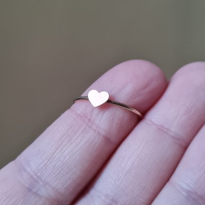 Prsten se srdíčkem - poslední příležitost, růžové zlato