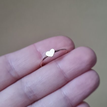 Prsten se srdíčkem - poslední příležitost, růžové zlato