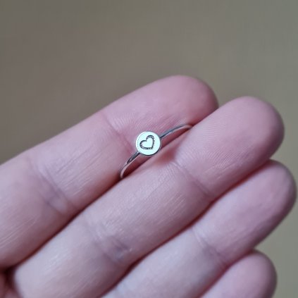 Prsten se srdíčkem 56- poslední příležitost, bílé zlato