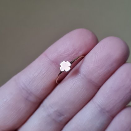 Prsten se čtyřlístkem 52- poslední příležitost, růžové zlato