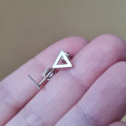 Náušnice Dutý trojúhelník - poslední příležitost, stříbro