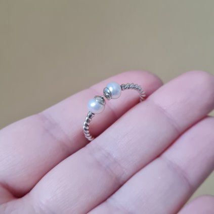 Prsten perly- poslední příležitost, stříbro