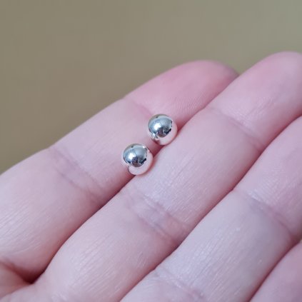 Náušnice Kuličky 5 mm - poslední příležitost, stříbro
