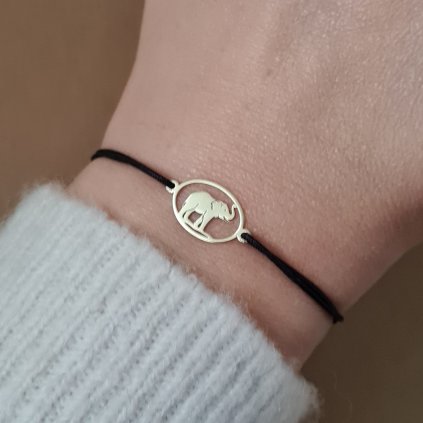 Náramek se slonem- poslední příležitost, žluté zlato