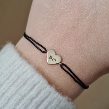 Náramek srdíčko s písmenem B- poslední příležitost, bílé zlato