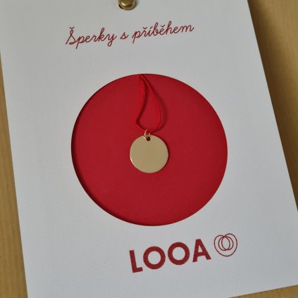 Medailon 15 mm bez gravírování, přívěsek - poslední příležitost, žluté zlato