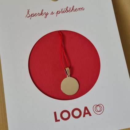 Medailon 15 mm bez gravírování, přívěsek - poslední příležitost, žluté zlato