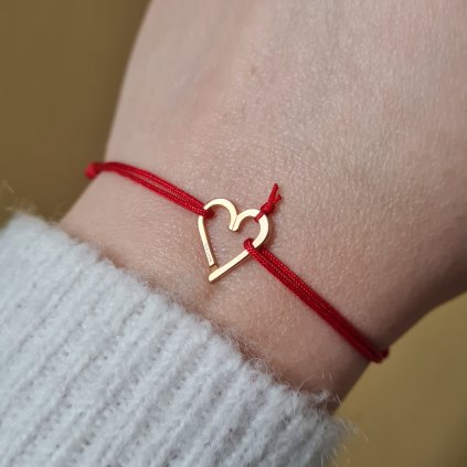 Srdíčko náramek- poslední příležitost, stříbro pozlacené žlutým zlatem