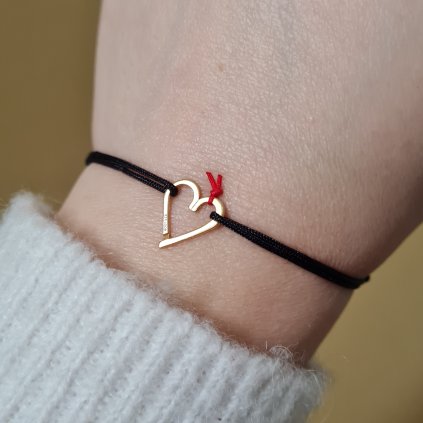 Srdíčko náramek- poslední příležitost, stříbro pozlacené růžovým zlatem