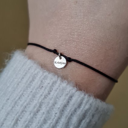 Náramek s medailonem Kristýna- poslední příležitost, stříbro