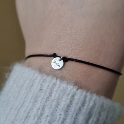 Náramek s medailonem Denisa- poslední příležitost, stříbro