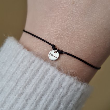 Náramek s medailonem MOM- poslední příležitost, bílé zlato