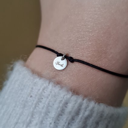 Náramek s medailonem Spolu- poslední příležitost, stříbro