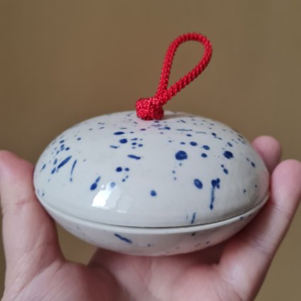 Šperkovnice, žíhaná modrá