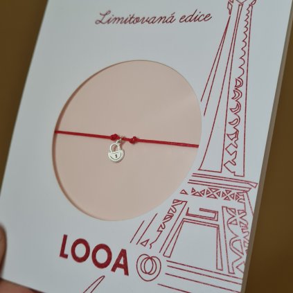 Limitovaná edice Paříž, náramek stříbro - zámek lásky