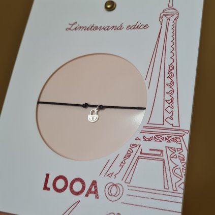 Limitovaná edice Paříž, náramek stříbro - zámek lásky