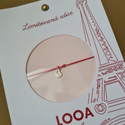 Limitovaná edice Paříž, náramek- zámek lásky, zlato