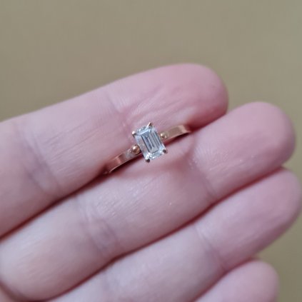 Prsten se zirkonem 54- poslední příležitost, růžové zlato