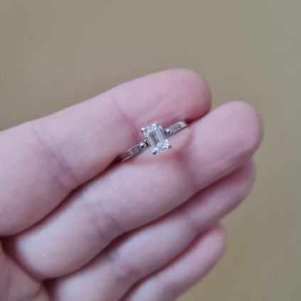 Prsten se zirkonem 54- poslední příležitost, bílé zlato