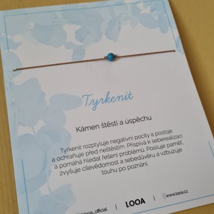 Tyrkenit, kámen štěstí a úspěchu- poslední příležitost, hedvábí/stříbro