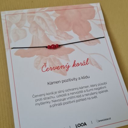 Červený korál, kámen pozitivity a klidu- poslední příležitost, hedvábí/stříbro