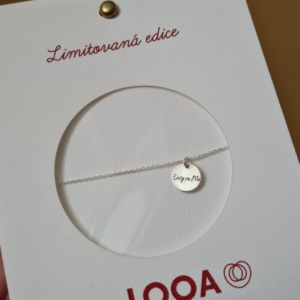 Limitovaná edice Easy on Me, medailon na řetízku poslední příležitost, stříbro