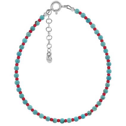 tyrkys naramek sperky looa stribro