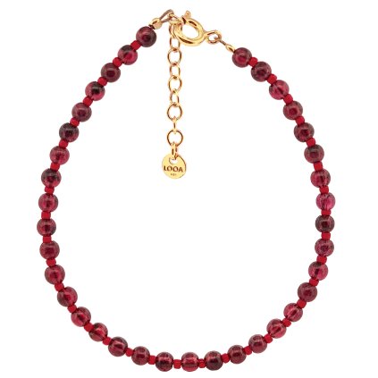 granat naramek sperky looa pozlacene stribro