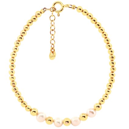 perlovy naramek kulickovy sperky looa zlute zlato