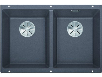 Granitový dřez Blanco SUBLINE 350/350 U InFino Silgranit šedá skála bez táhla 523575