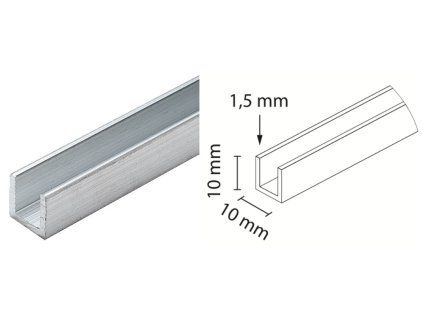 Profil C 10 hliník surový