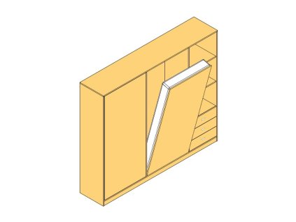Sklopný postelový zvedák bílý detail