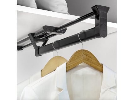 Výsuvný věšák do skříně - Strong černý 350 mm