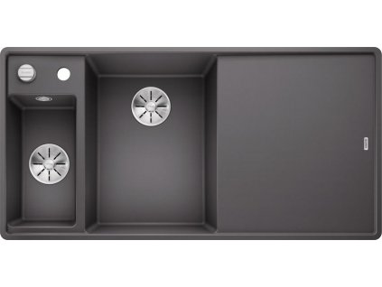 Blanco AXIA III 6 S-F InFino Silgranit šedá skála dřev.kráj.deska dřez vlevo s exc.