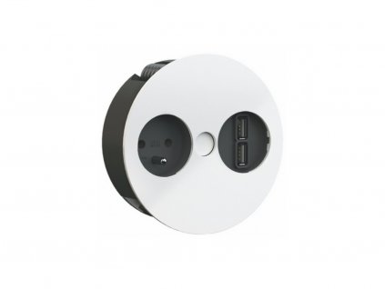 Elektro zásuvka Bachmann Twist 2x USB nabíječka 1x 230V matná bílá 931.232