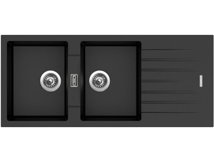 Granitový dřez Sinks PERFECTO 1160 DUO Metalblack
